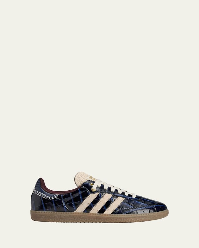 Samba Croco Leather Low-Top Sneakers